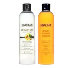 BINGOSPA zestaw żel pod prysznic Awokado i Imbir 300 ml + arganowy krem pod prysznic Brzoskwinia 300 ml