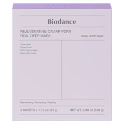 Biodance Rejuvenating Caviar PDRN Real Deep Mask kolagenowa maska do twarzy z PDRN 4 x 34 g