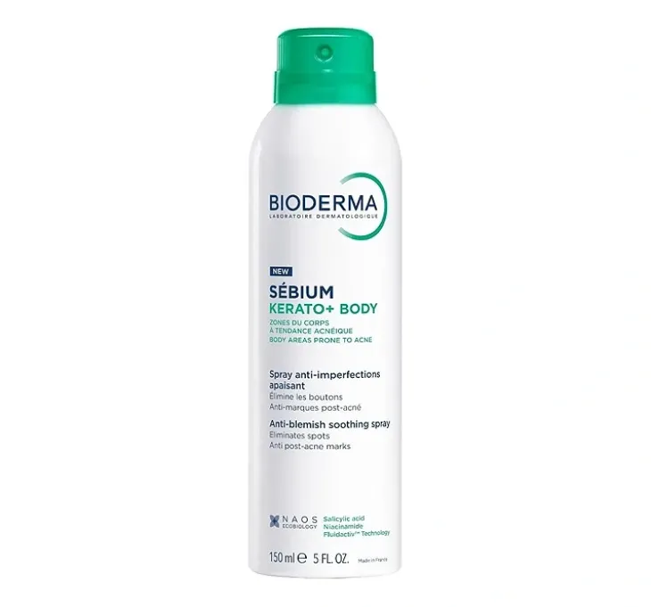 Bioderma Sebium Kerato+ Body kojący spray na niedoskonałości 150 ml