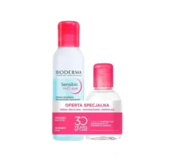 Bioderma Sensibio zestaw kosmetyków do oczyszczania cery wrażliwej płyn micelarny 100 ml + dwufazowa woda micelarna 125 ml