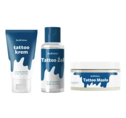 Blu Tattoo zestaw do pielęgnacji świeżego tatuażu krem 50 ml + masło 100 ml + oczyszczający żel 100 ml
