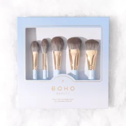Boho Beauty BLUE zestaw pędzli do makijażu twarzy 5 sztuk