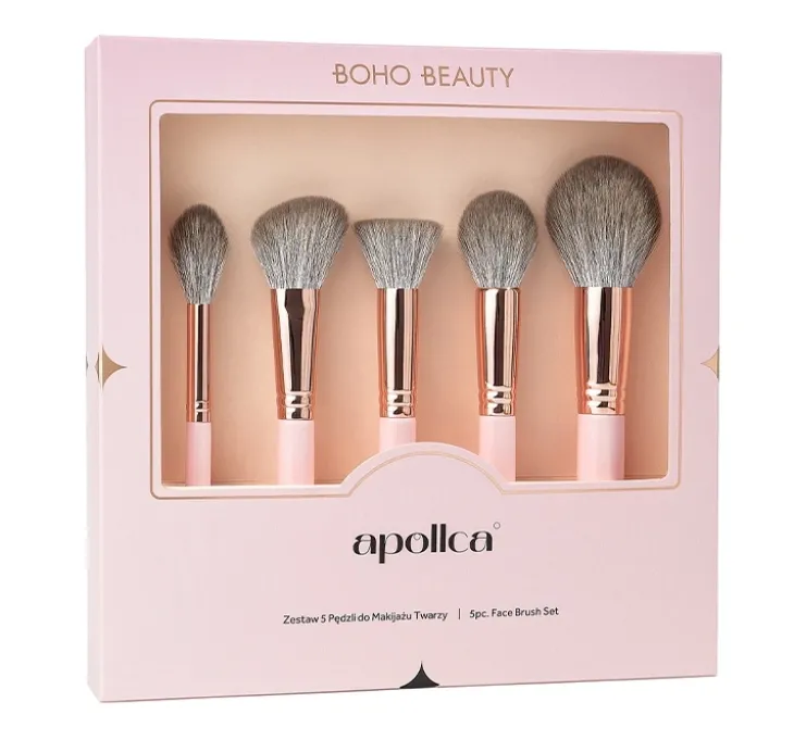 Boho Beauty x Apollca zestaw pędzli do makijażu twarzy 5 sztuk