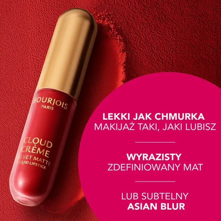 Bourjois Cloud Crème Velvet Matte matowa pomadka do ust w płynie 05 Flirty Rose 3,1 ml