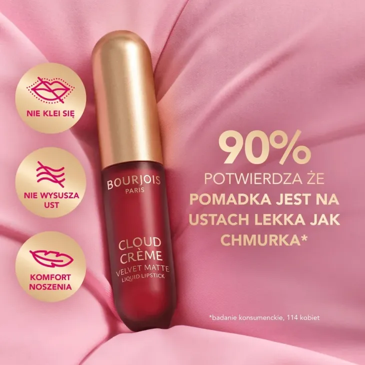 Bourjois Cloud Crème Velvet Matte matowa pomadka do ust w płynie 07 Red-y or Not 3,1 ml