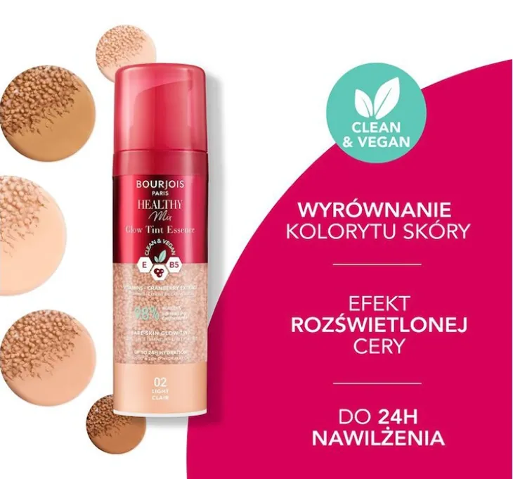 Bourjois Healthy Mix Clean Glow Tint esencja do twarzy 01 Fair 30 ml
