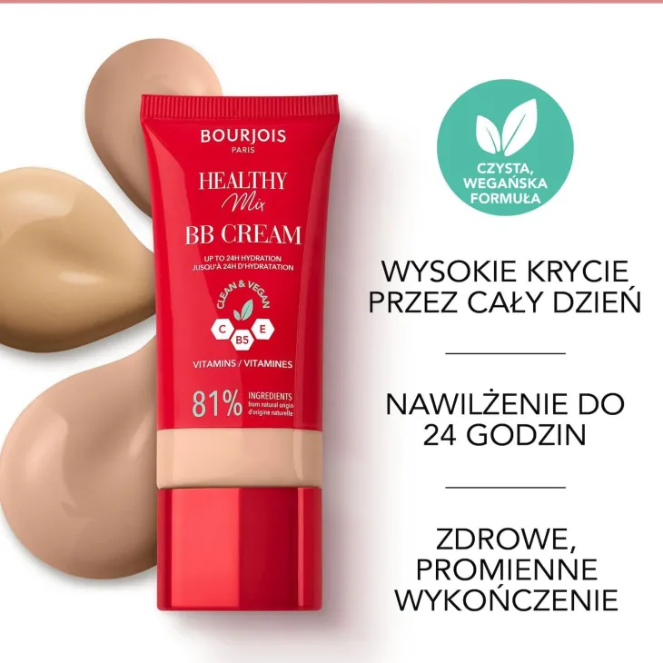 Bourjois Healthy Mix Clean kryjąco-nawilżający krem BB z witaminami 02 Vanilla 30 ml