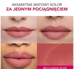 Bourjois Rouge Velvet Lipstick matowa pomadka do ust 02 Flaming Rose 2,4 g