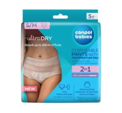 Canpol Babies Ultra Dry jednorazowe majtki z podkładem poporodowym S/M 5 sztuk