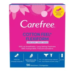 Carefree Cotton Flexiform Fresh Scent wkładki higieniczne 56 sztuk