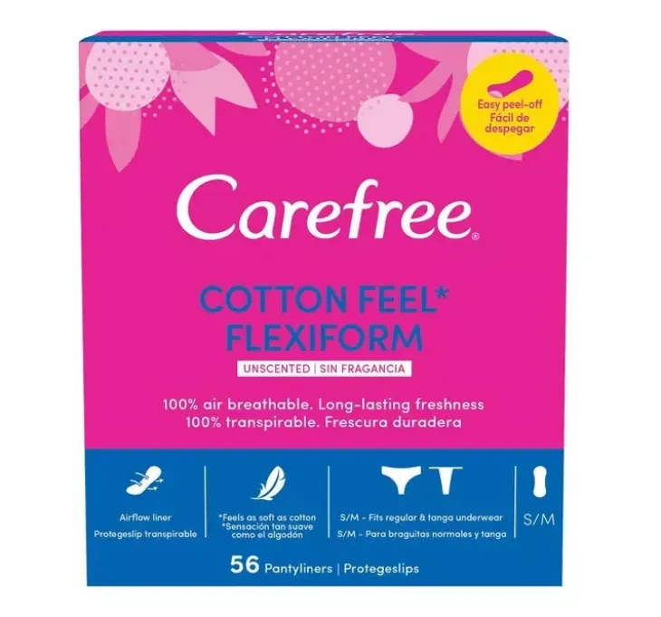 Carefree Cotton Flexiform wkładki higieniczne bezzapachowe 56 sztuk