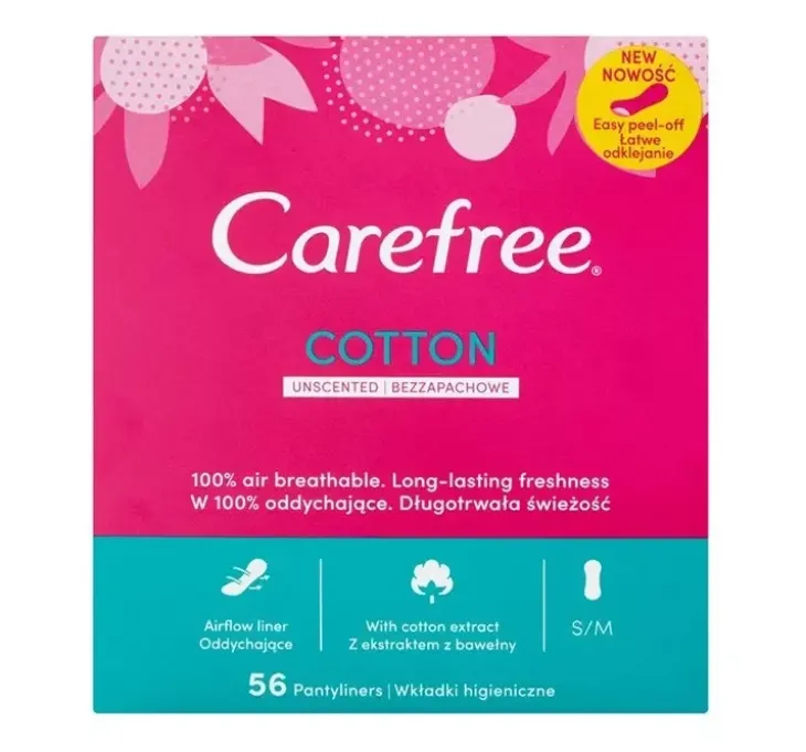 Carefree Cotton wkładki higieniczne bezzapachowe 56 sztuk