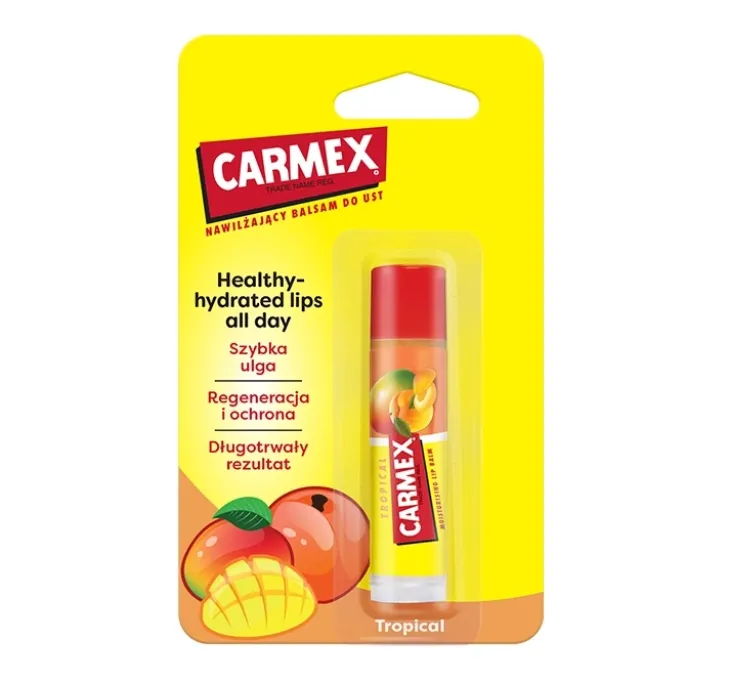 Carmex nawilżający balsam do ust w sztyfcie Tropical Brzoskwinia Mango 4,25 g