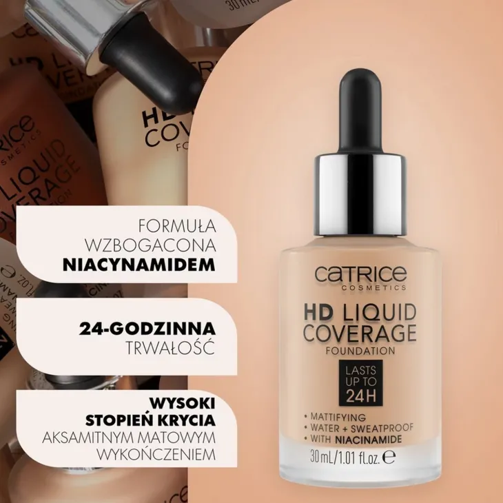 Catrice HD Liquid Coverage płynny podkład kryjący 010 Light Beige 30 ml