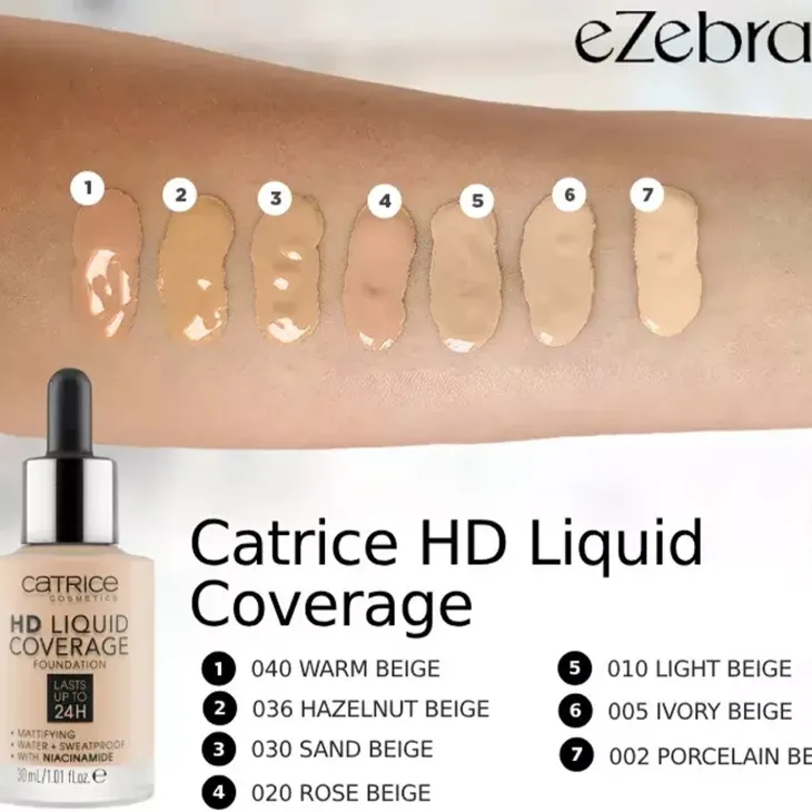 Catrice HD Liquid Coverage płynny podkład kryjący 010 Light Beige 30 ml