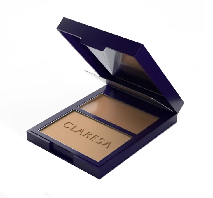 Claresa Duo Palette Creamy & Pressed kremowo-pudrowa paletka bronzerów do konturowania twarzy 01 More Sculpted 8,5 g