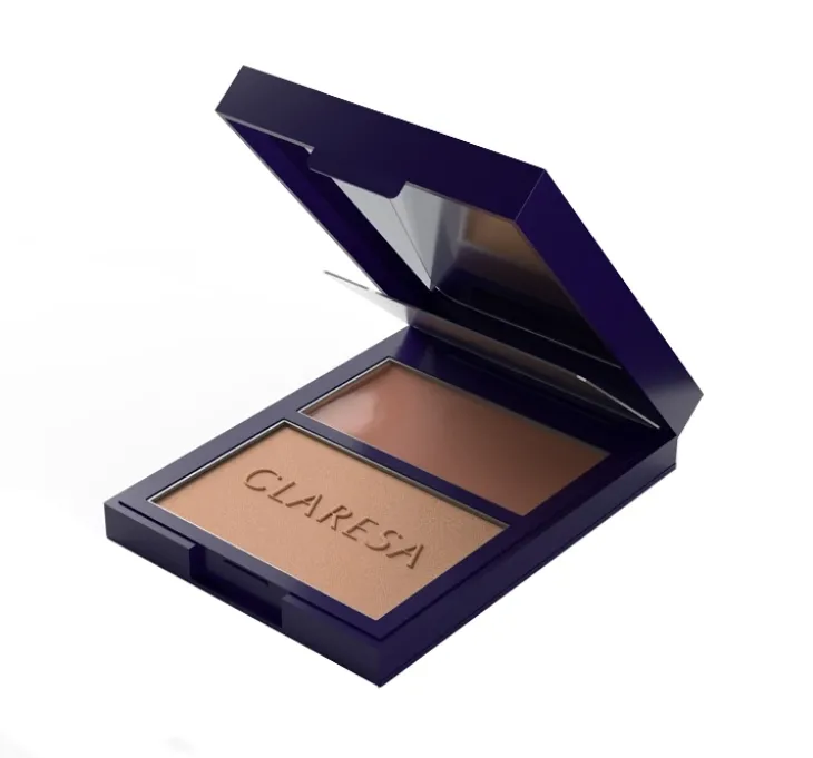 Claresa Duo Palette Creamy & Pressed kremowo-pudrowa paletka bronzerów do konturowania twarzy 02 Sun Tropez 8,5 g