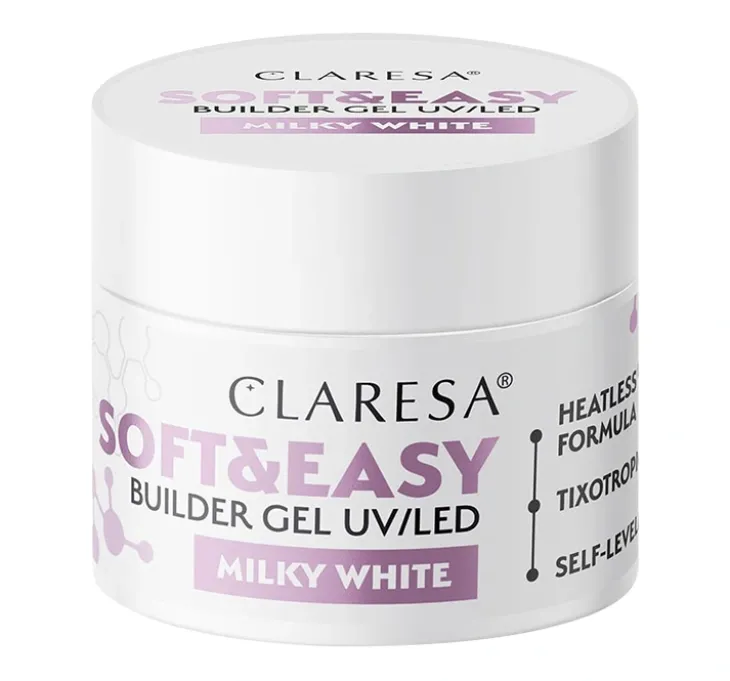 Claresa Soft & Easy żel budujący Milky White 90 g