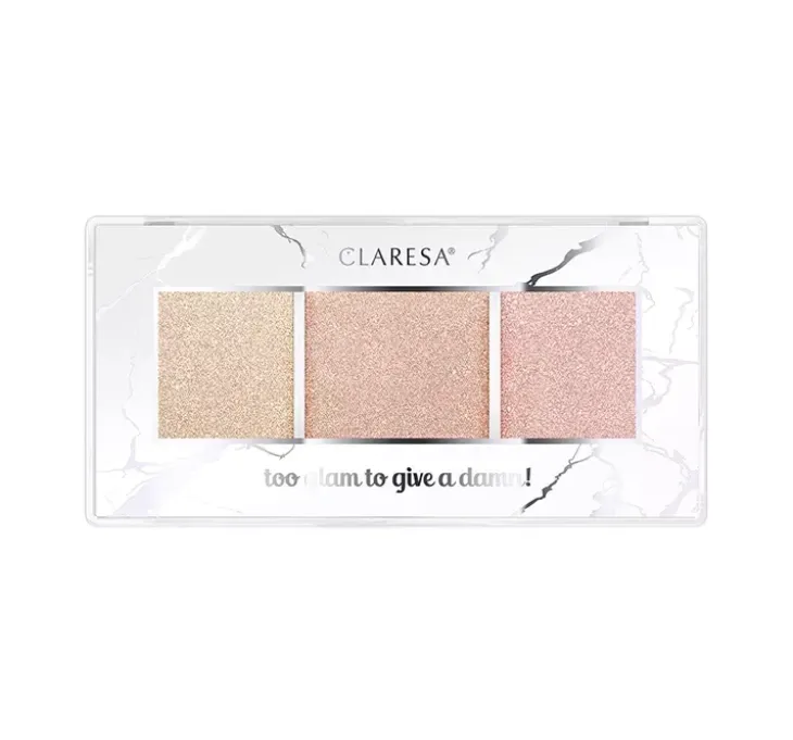 Claresa Too Glam To Give a Damn paleta rozświetlaczy 12 Golden Glow 12,5 g