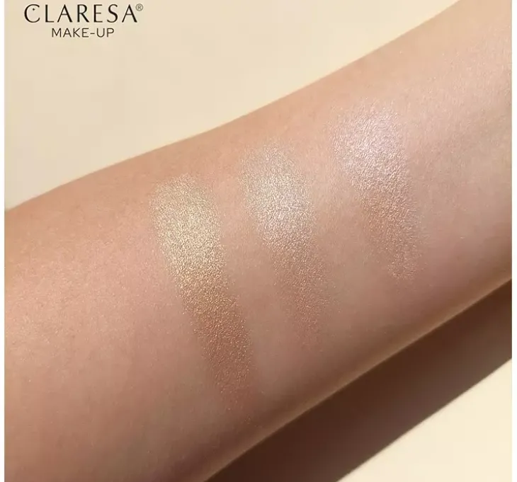 Claresa Too Glam To Give a Damn paleta rozświetlaczy 12 Golden Glow 12,5 g