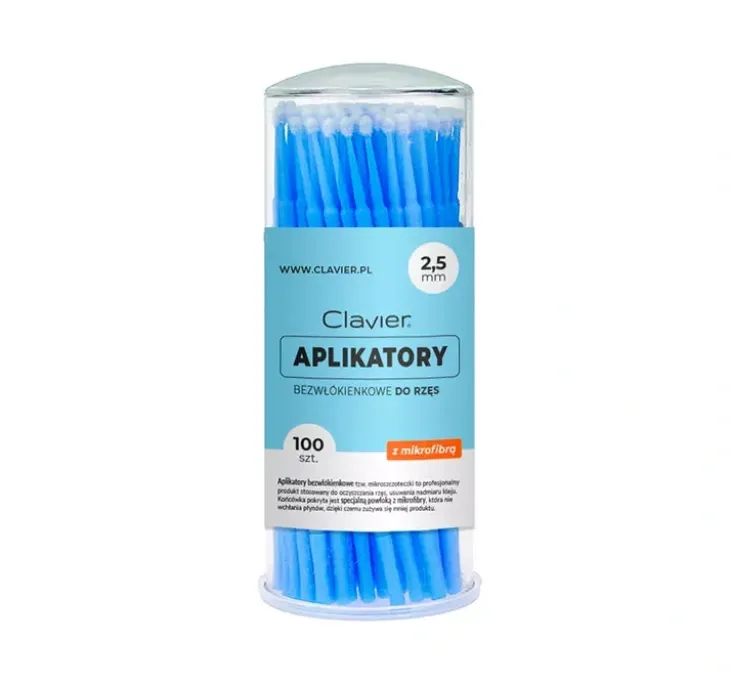 Clavier aplikatory bezwłókienkowe do rzęs 2,5 mm 100 sztuk