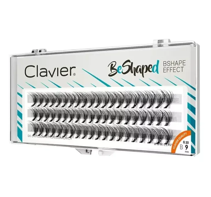 Clavier Beshaped kępki sztucznych rzęs 9 mm skręt B