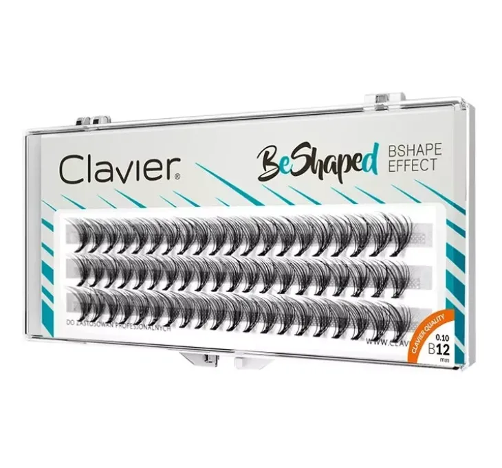 Clavier Beshaped kępki sztucznych rzęs 12 mm skręt B