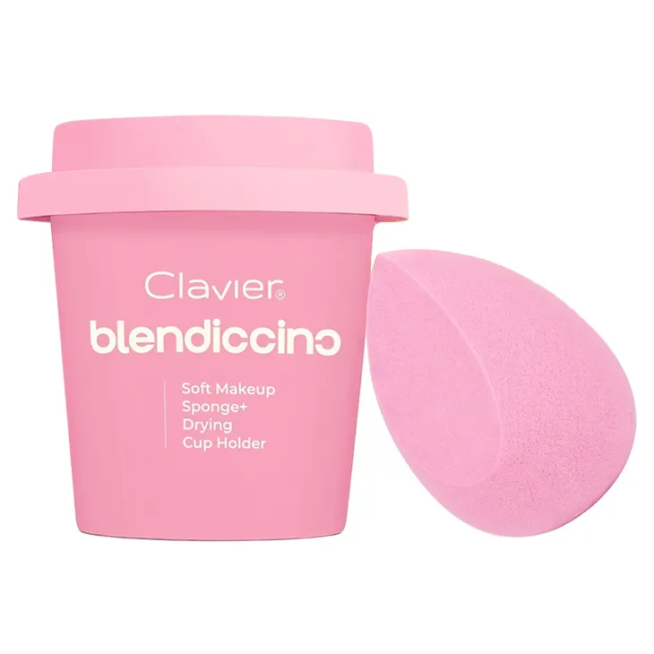 Clavier Blendiccino gąbeczka do makijażu + kubek do przechowywania Rose Presso