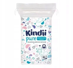Cleanic Kindii Pure bawełniane płatki dla niemowląt 60 sztuk