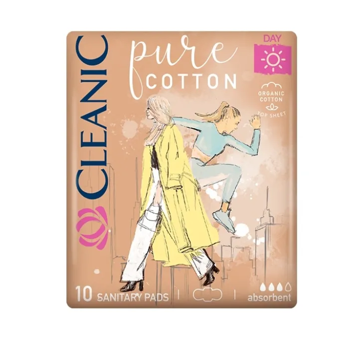 Cleanic Pure Cotton podpaski ze skrzydełkami na dzień 10 sztuk
