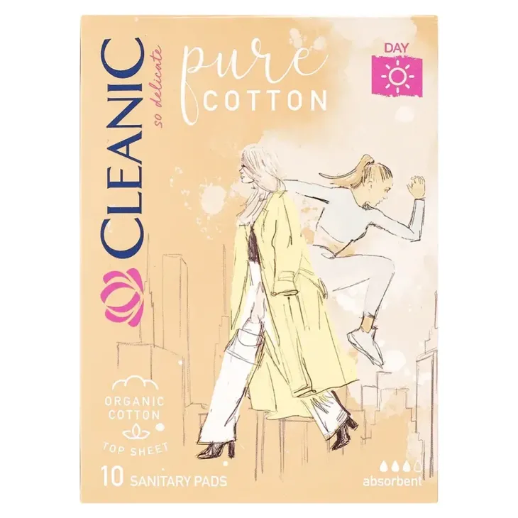 Cleanic Pure Cotton podpaski ze skrzydełkami na dzień 10 sztuk