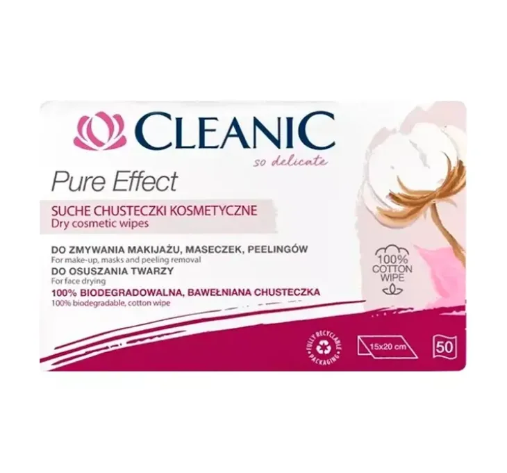 Cleanic Pure Effect suche chusteczki kosmetyczne 50 sztuk