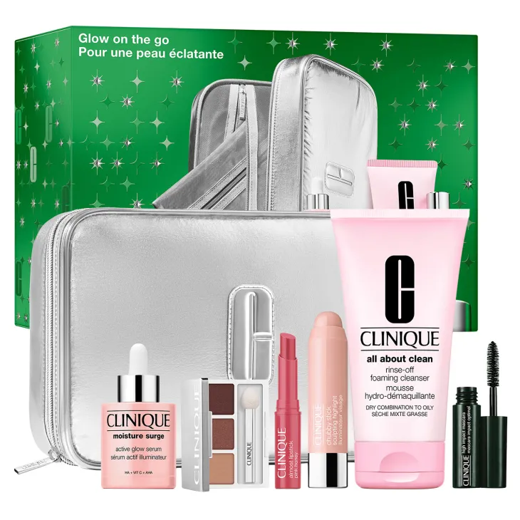 Clinique Glow On The Go Skincare & Makeup Set zestaw kosmetyków do pielęgnacji i makijażu twarzy