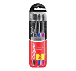 Colgate Slim Soft Charcoal szczoteczka do zębów Soft 3 sztuki