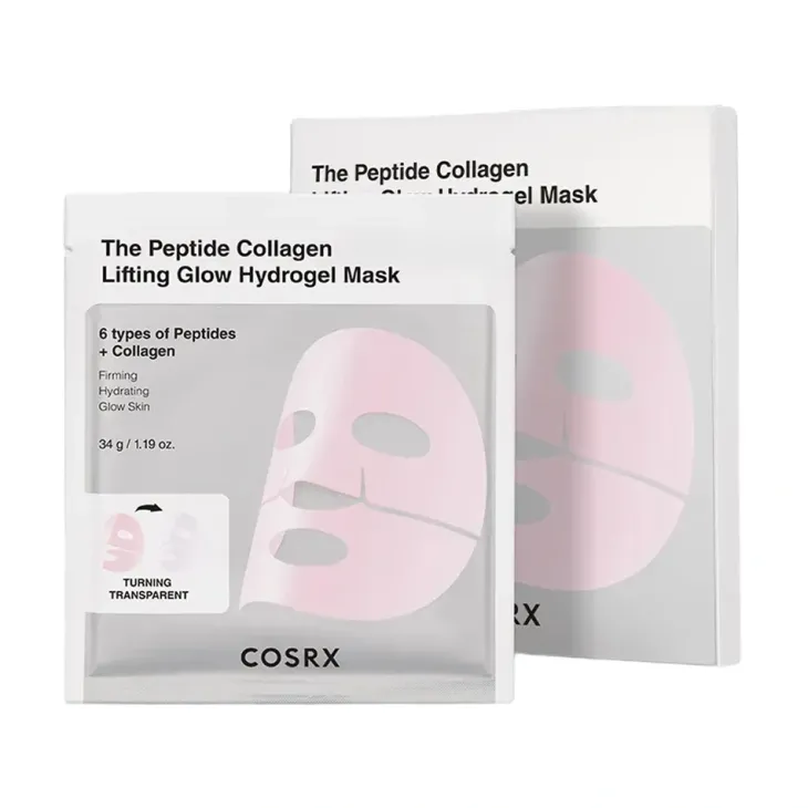 COSRX Peptide Collagen Glow Hydrogel Mask hydrożelowa maska w płachcie z peptydami i kolagenem 3 x 34 g