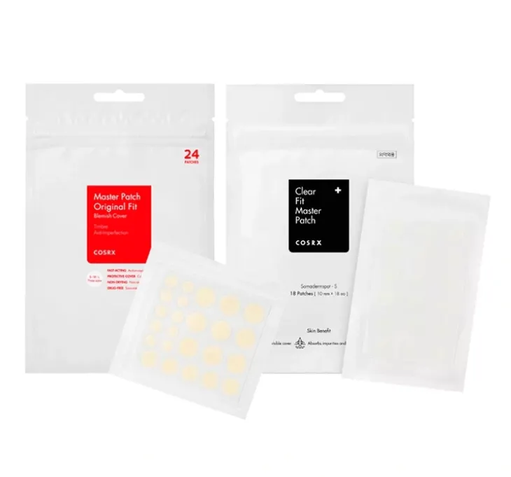 COSRX zestaw gojące plastry na wypryski Acne Pimple 24 sztuki + maskujące plastry Clear Fit 18 sztuk
