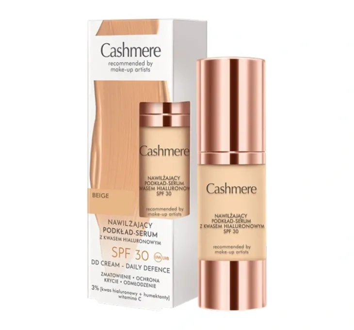 Dax Cosmetics Cashmere DD podkład-serum z kwasem hialuronowym SPF30 Beige 30 ml