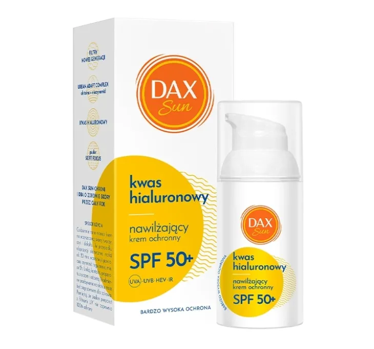 Dax Sun nawilżający krem ochronny kwas hialuronowy SPF50+ 30 ml