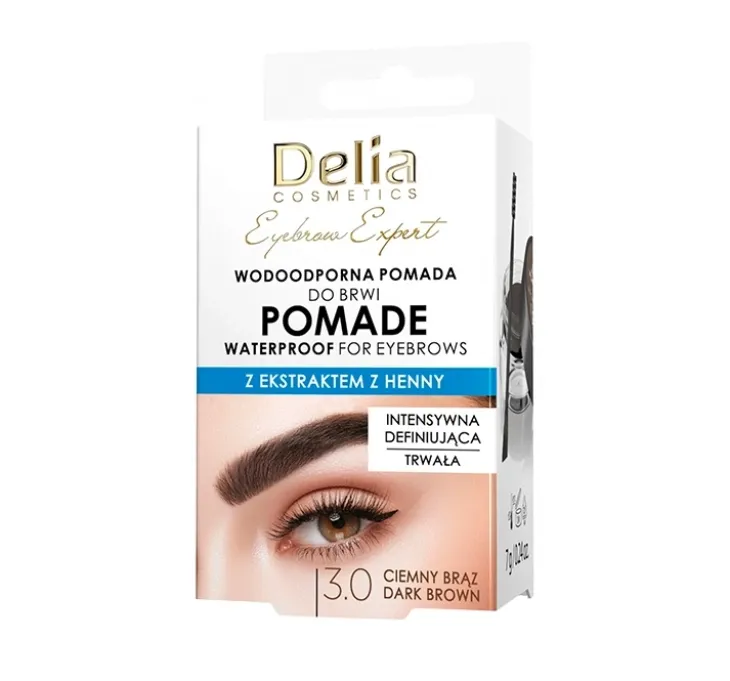 Delia Cosmetics Eyebrow Expert wodoodporna pomada do brwi 3.0 Ciemny Brąz 7 g