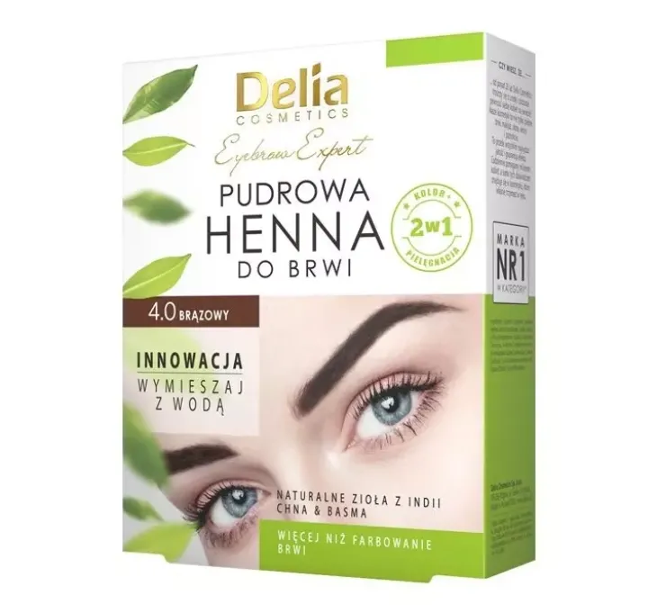 Delia Cosmetics pudrowa henna do brwi 4.0 Brązowy