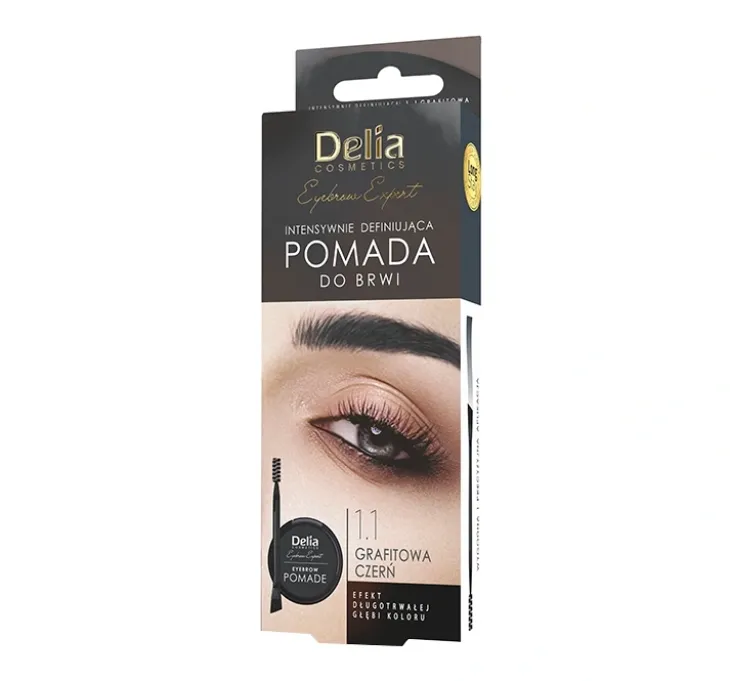 Delia Eyebrow Expert intensywnie definiująca pomada do brwi 1.1 Grafitowa Czerń 4 g
