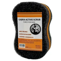 Deni Carte Active Scrub dwustronna gąbka do kąpieli i masażu dla mężczyzn czarna