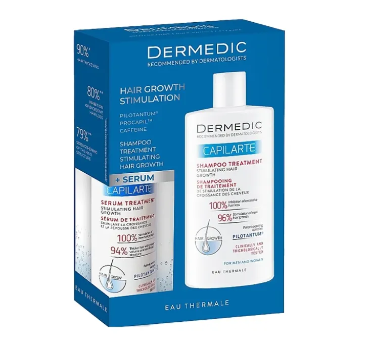 Dermedic Capilarte kuracja stymulująca wzrost włosów szampon 300 ml + serum 150 ml