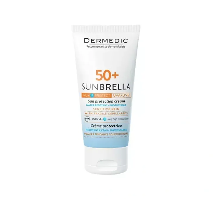 Dermedic Sunbrella krem ochronny do twarzy skóra z problemami naczyniowymi SPF50+ 50 g