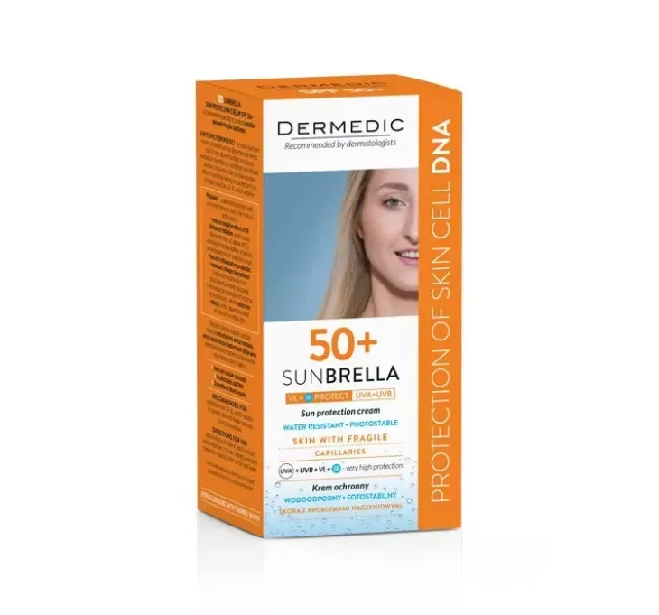 Dermedic Sunbrella krem ochronny do twarzy skóra z problemami naczyniowymi SPF50+ 50 g