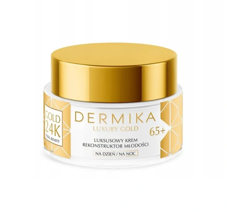 Dermika Luxury Gold 24K przeciwstarzeniowy krem do twarzy 65+ 50ml
