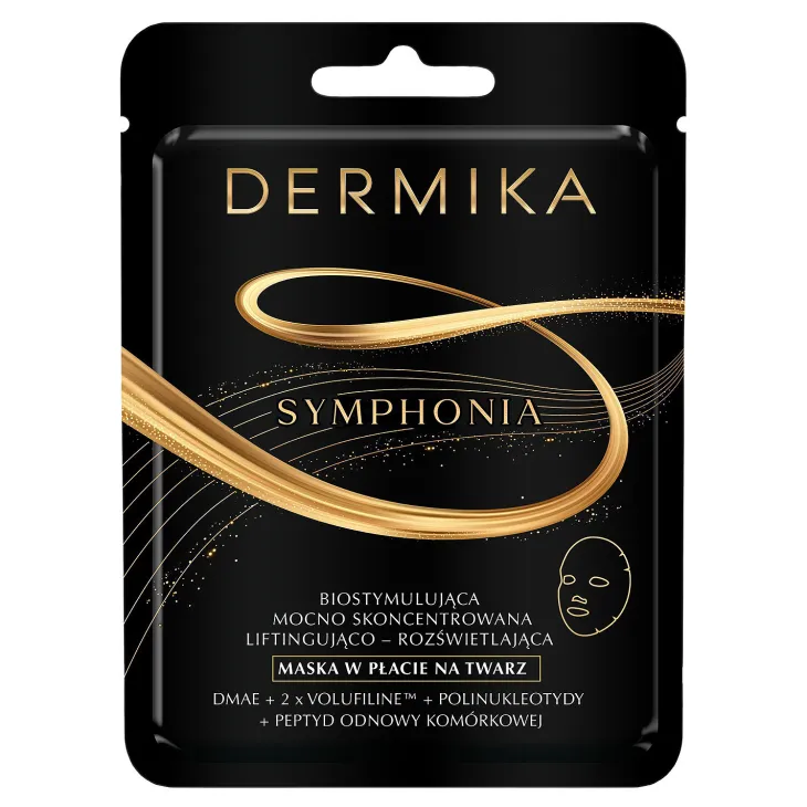 Dermika Symphonia biostymulująca liftingująco-rozświetlająca maska w płachcie na twarz