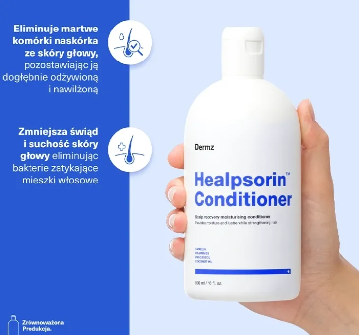 Dermz Laboratories Healpsorin odżywka do włosów i skóry głowy dotkniętej chorobami zapalnymi 500 ml
