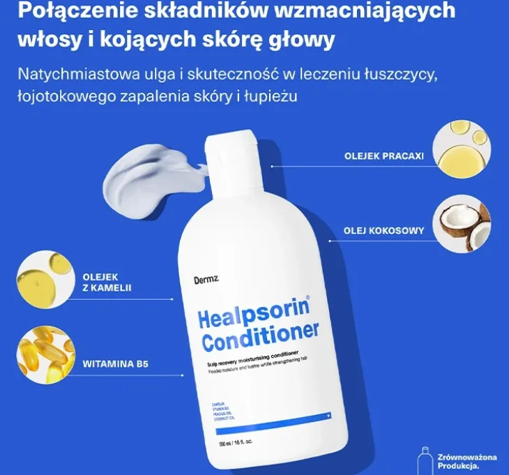 Dermz Laboratories Healpsorin odżywka do włosów i skóry głowy dotkniętej chorobami zapalnymi 500 ml