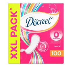 DISCREET 0% PERFUME NORMAL WKŁADKI HIGIENICZNE 100 SZTUK